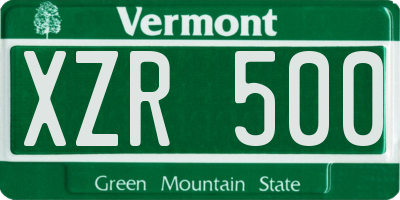 VT license plate XZR500