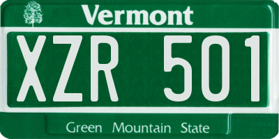 VT license plate XZR501