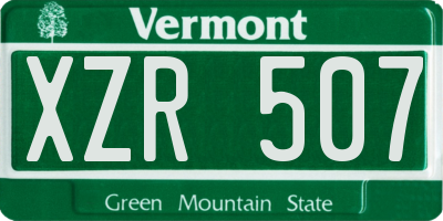 VT license plate XZR507
