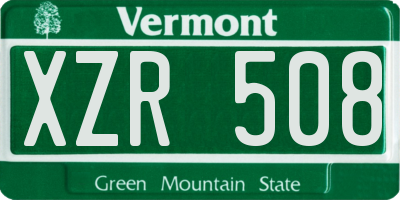 VT license plate XZR508