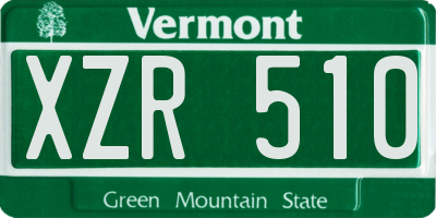 VT license plate XZR510