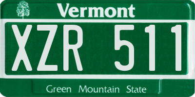 VT license plate XZR511
