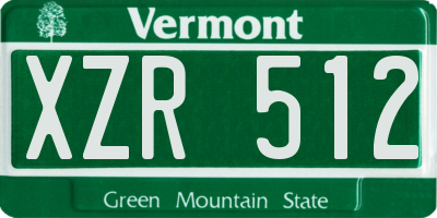 VT license plate XZR512