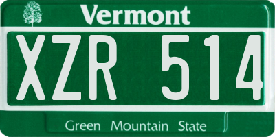 VT license plate XZR514