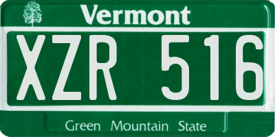 VT license plate XZR516