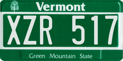 VT license plate XZR517