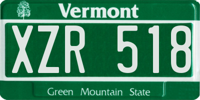 VT license plate XZR518