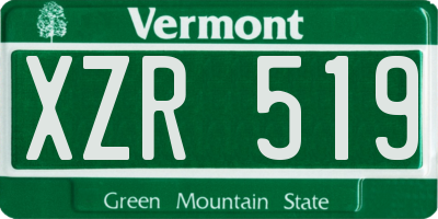 VT license plate XZR519