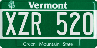 VT license plate XZR520
