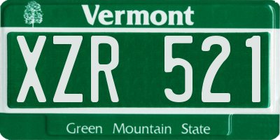 VT license plate XZR521