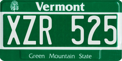 VT license plate XZR525
