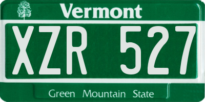 VT license plate XZR527