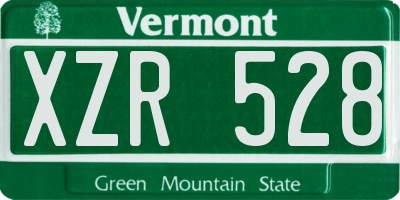 VT license plate XZR528