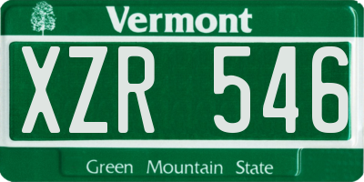 VT license plate XZR546