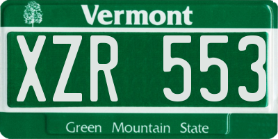 VT license plate XZR553