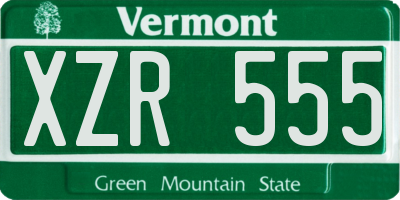 VT license plate XZR555