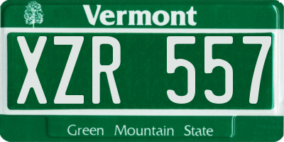 VT license plate XZR557