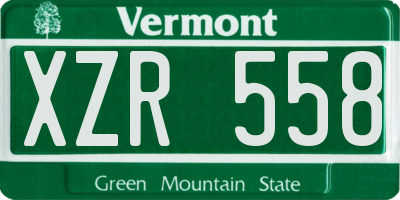 VT license plate XZR558