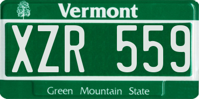 VT license plate XZR559