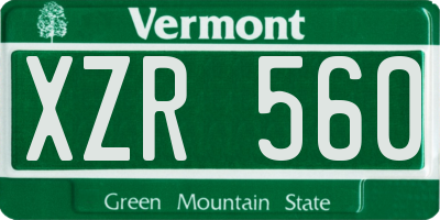 VT license plate XZR560