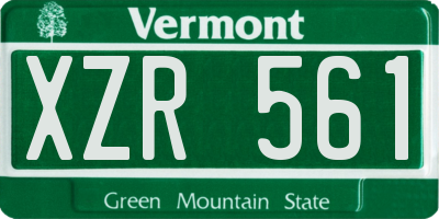 VT license plate XZR561