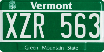 VT license plate XZR563