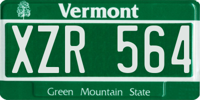 VT license plate XZR564