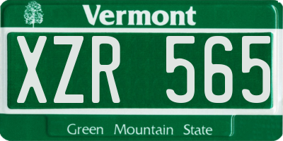 VT license plate XZR565
