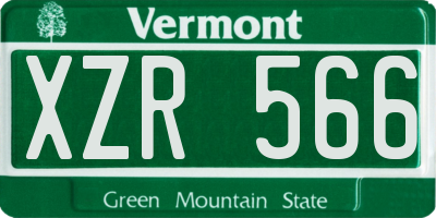 VT license plate XZR566