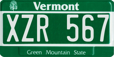 VT license plate XZR567