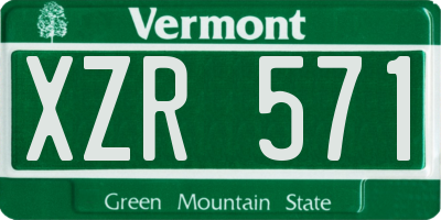 VT license plate XZR571