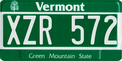 VT license plate XZR572