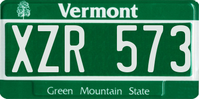 VT license plate XZR573