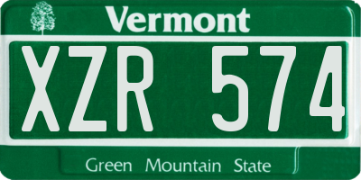 VT license plate XZR574