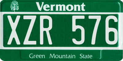 VT license plate XZR576