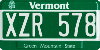 VT license plate XZR578