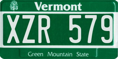VT license plate XZR579