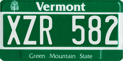 VT license plate XZR582