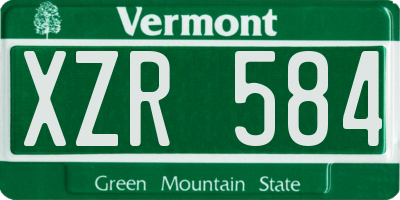 VT license plate XZR584