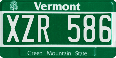 VT license plate XZR586