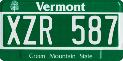 VT license plate XZR587