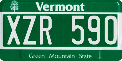 VT license plate XZR590