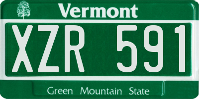 VT license plate XZR591