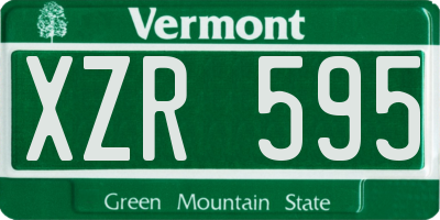 VT license plate XZR595
