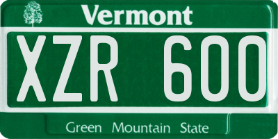 VT license plate XZR600