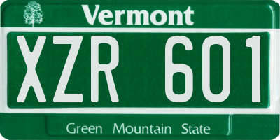 VT license plate XZR601