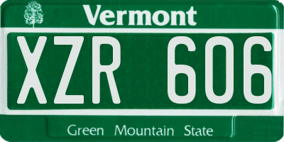 VT license plate XZR606