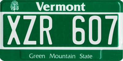 VT license plate XZR607