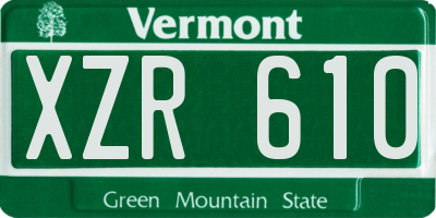 VT license plate XZR610