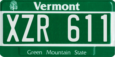 VT license plate XZR611